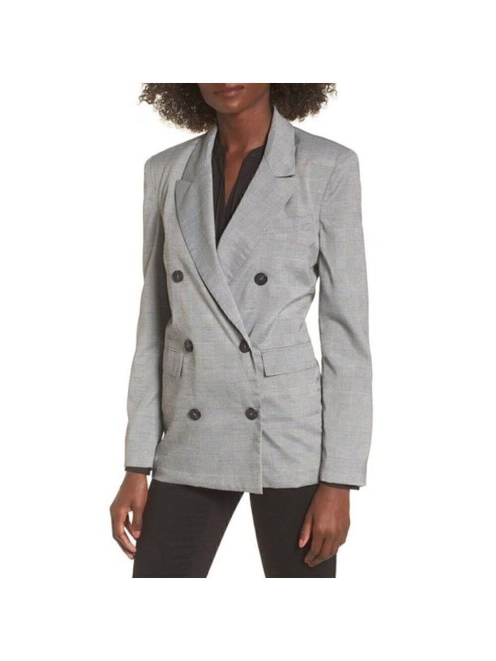 ASTR The Label | Glen Check Double-Breasted Blazer